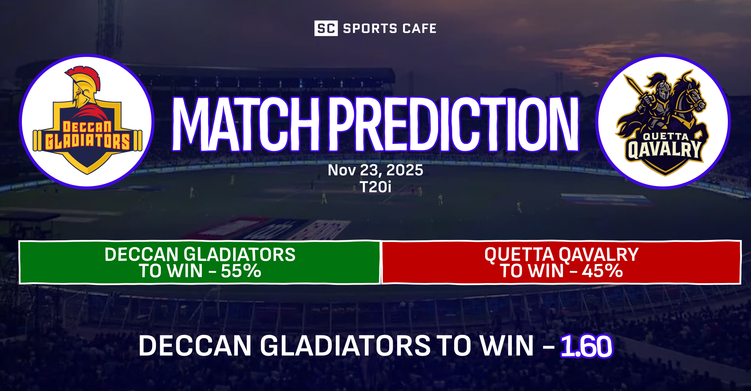 Deccan Gladiators vs Quetta Qavalry